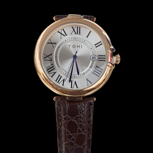 Crocodile strap Roman watch